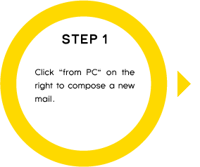 STEP1 Click from PC on the right to compose a new mail.